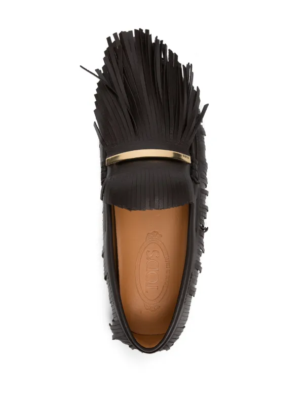【関税＆送料込み】Tod'S 'Yorky' Brown Loafers With Fringes Woman BROWN Tod's Yorky in Leather XXW22L0IV60U0R41MS808 | Tods