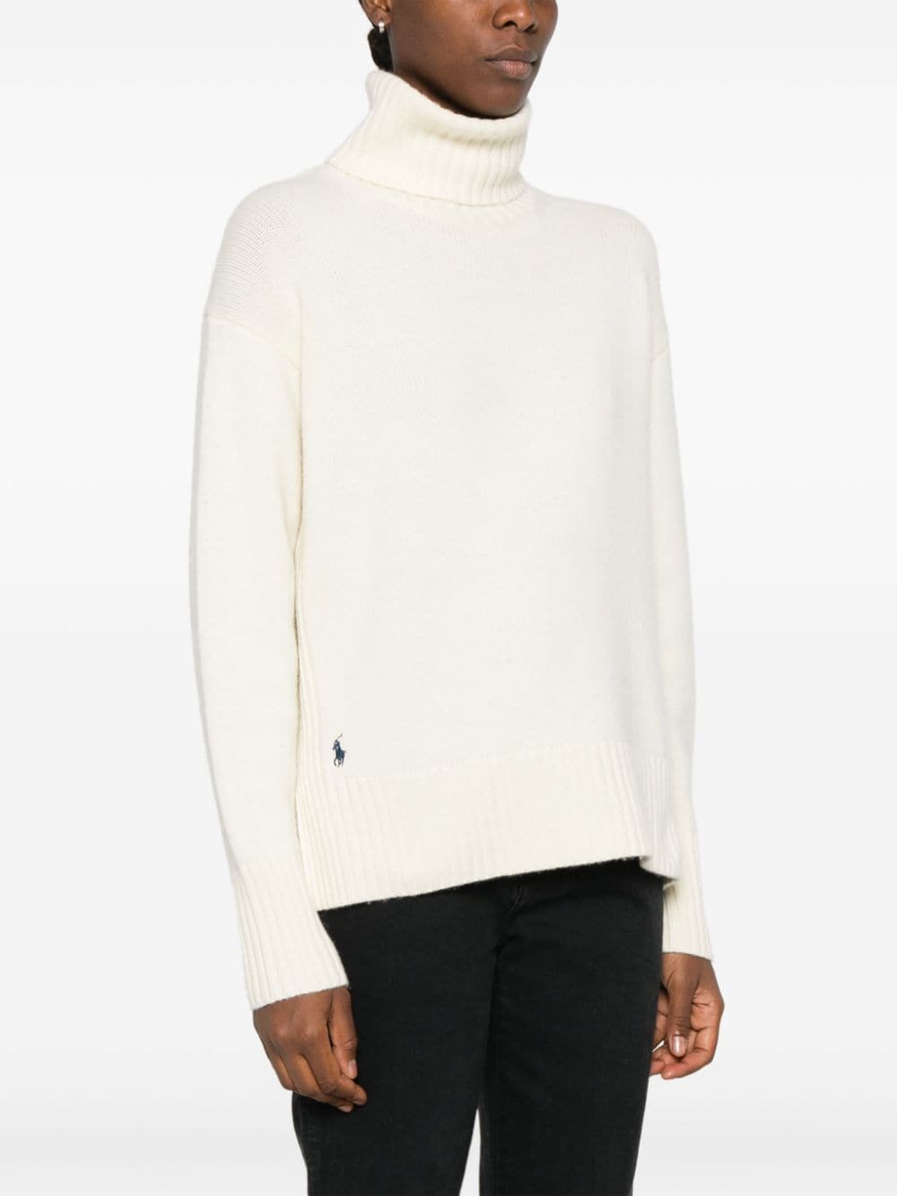 Shop Polo Ralph Lauren Turtleneck Sweater In Neutrals