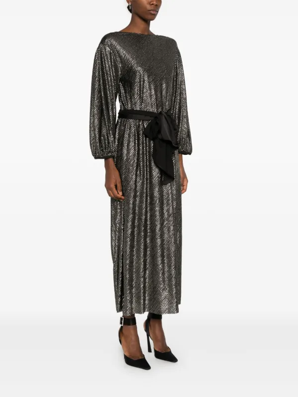 Forte Forte houndstooth-pattern Maxi Dress | Black | FARFETCH