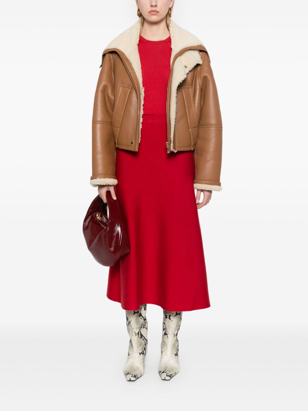 Victoria Beckham Lammy coat - Bruin