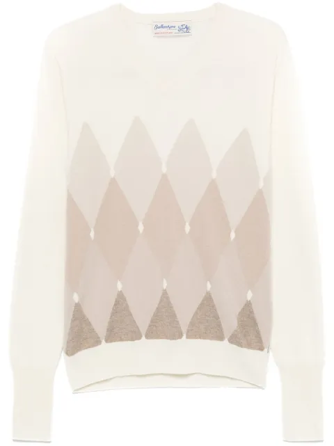 Ballantyne diamond-pattern V-neck sweater