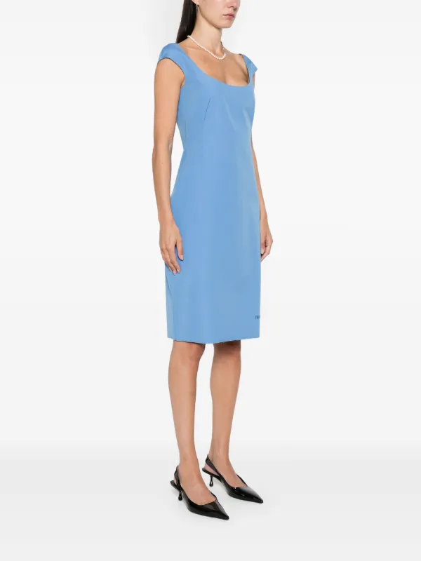 スカート MIU MIU Mini chemisier dress Light Blue Miu Miu Light blue/white striped mini chemisier dress