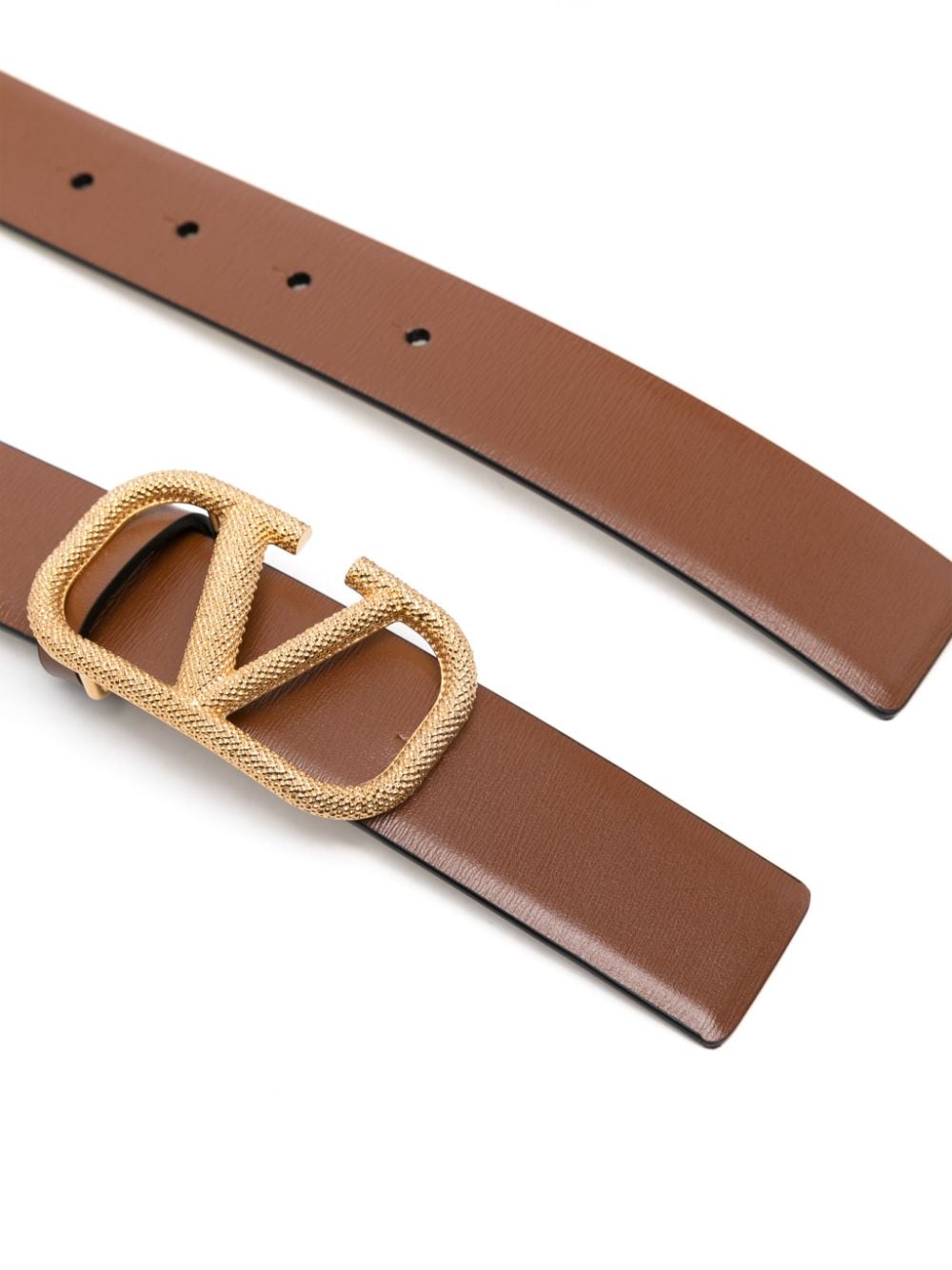 Shop Valentino Vlogo Leather Belt In Brown