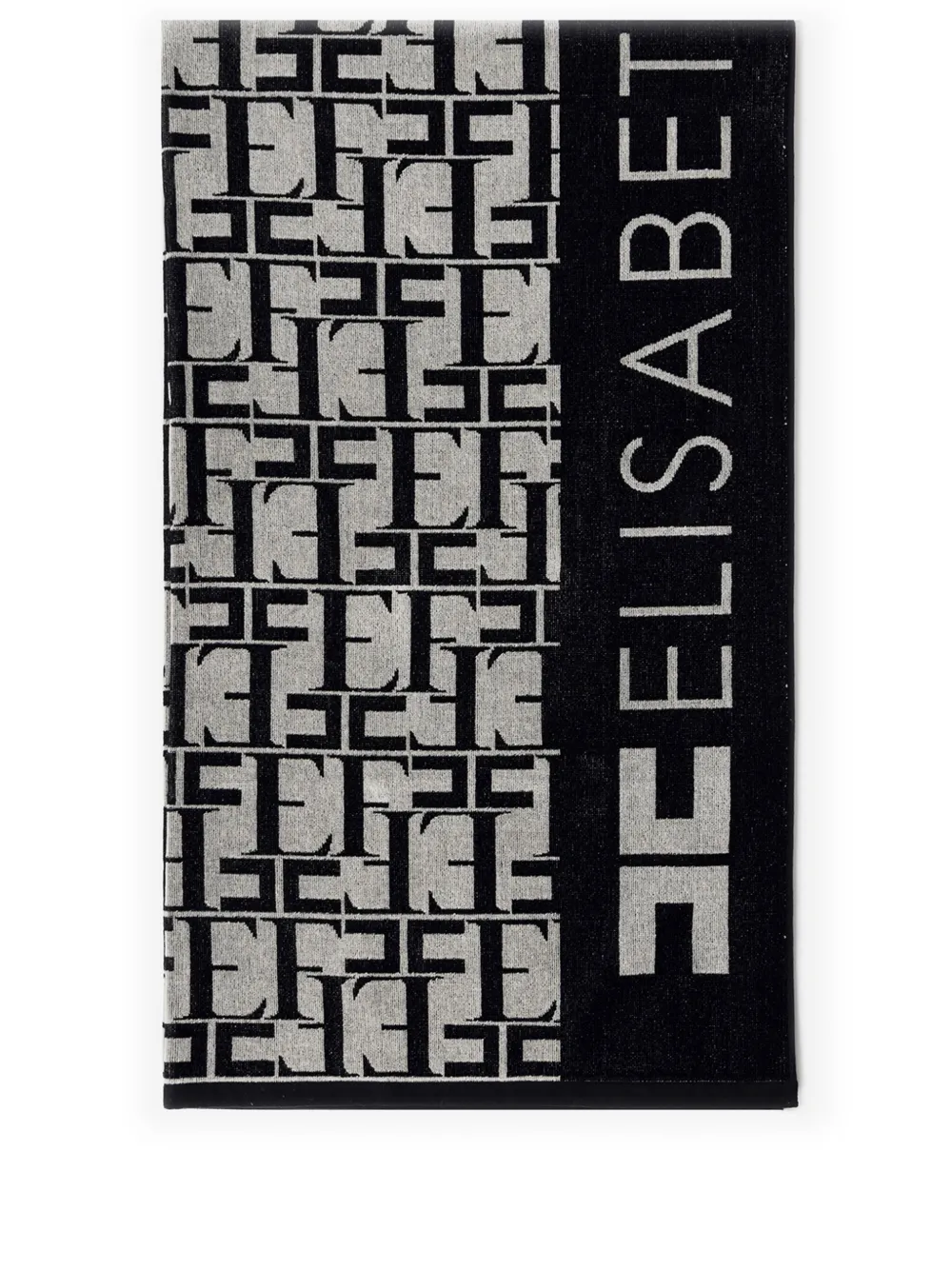 Elisabetta Franchi Jacquard Cotton Beach Towel In Neutrals