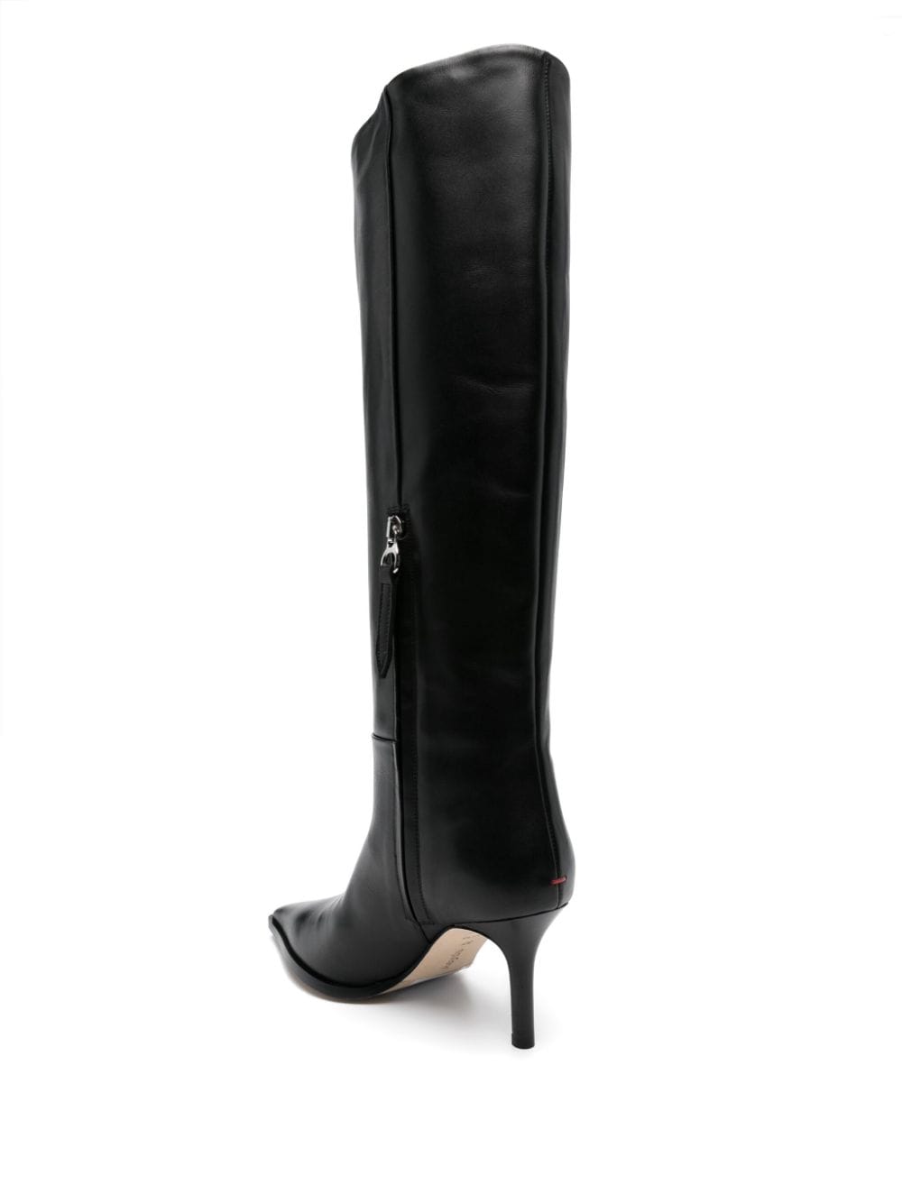 Shop Aeyde 70mm Leather Boots In Schwarz