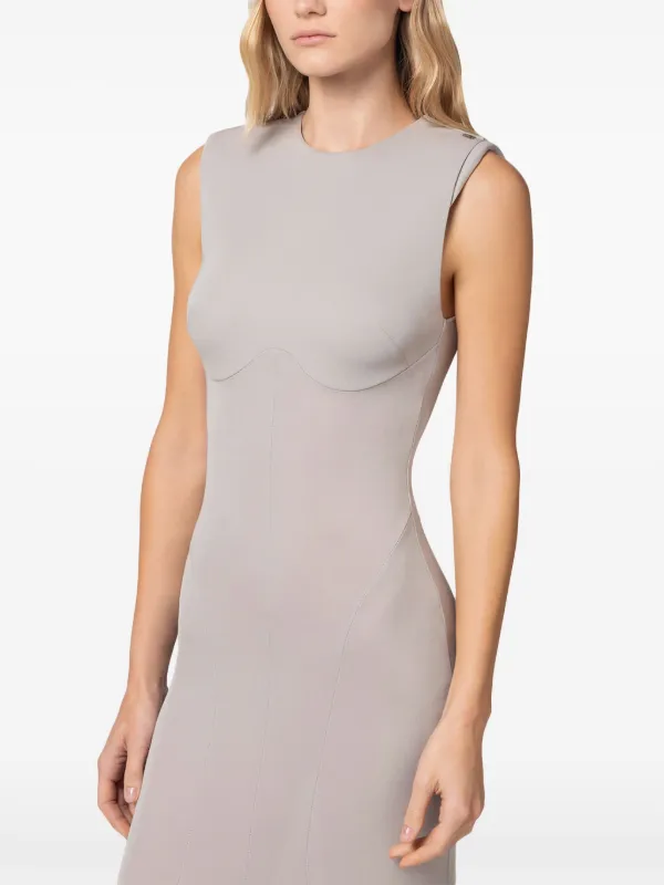 【送料 関税込】 ELISABETTAFRANCHI JERSEY MIDI DRESS WITH * Elisabetta Franchi Jersey Flared Midi Dress | Neutrals