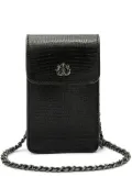 Isla leather phone pouch - Black