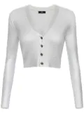 Elisabetta Franchi laminated cropped cardigan - Grey