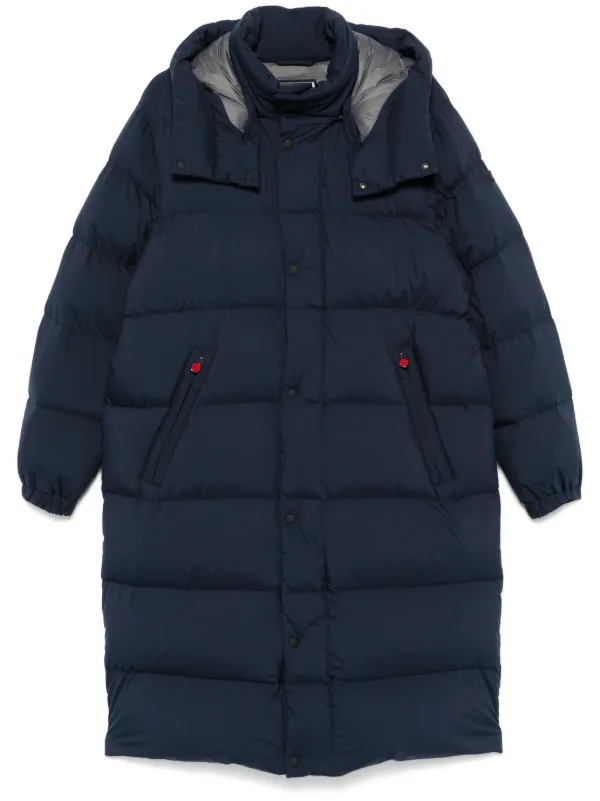 Kiton Hooded Puffer Coat in Blue
