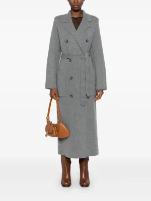 コート ELISABETTA FRANCHI DOUBLE-BREASTED PEACOAT Coat Nero Elisabetta Franchi - Le Follie Shop