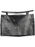 The Attico leather mini skirt - Black
