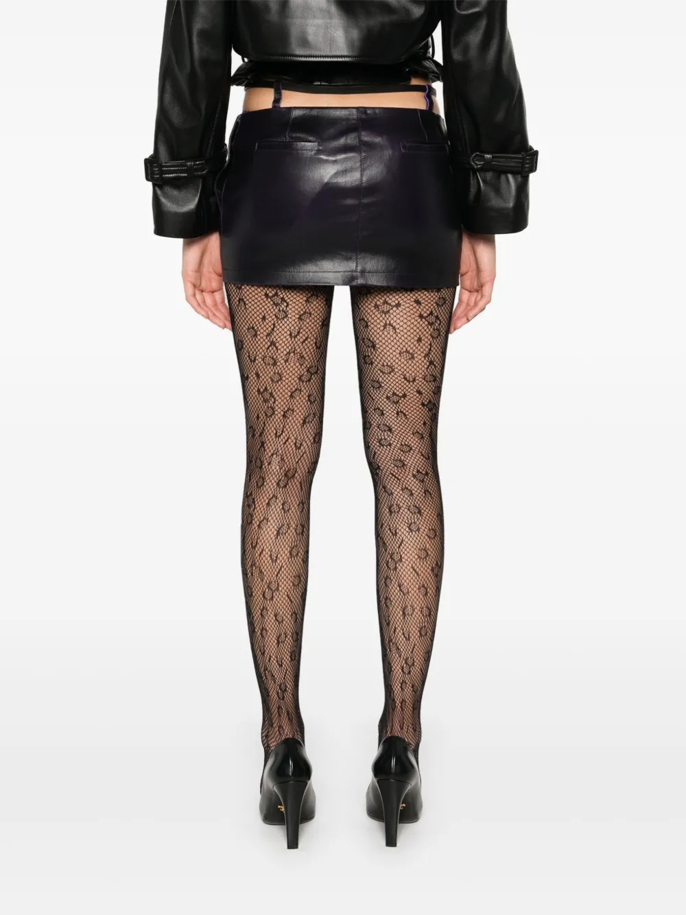 The Attico Leren mini-rok Zwart