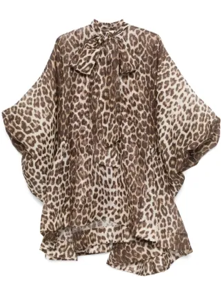 ZIMMERMANN Illustration Billow Mini Dress | Brown | FARFETCH