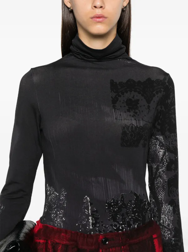 Y's abstract-print Top | Black | FARFETCH CA