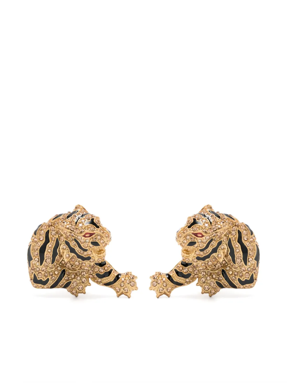 crystal-embellished tiger earrings 