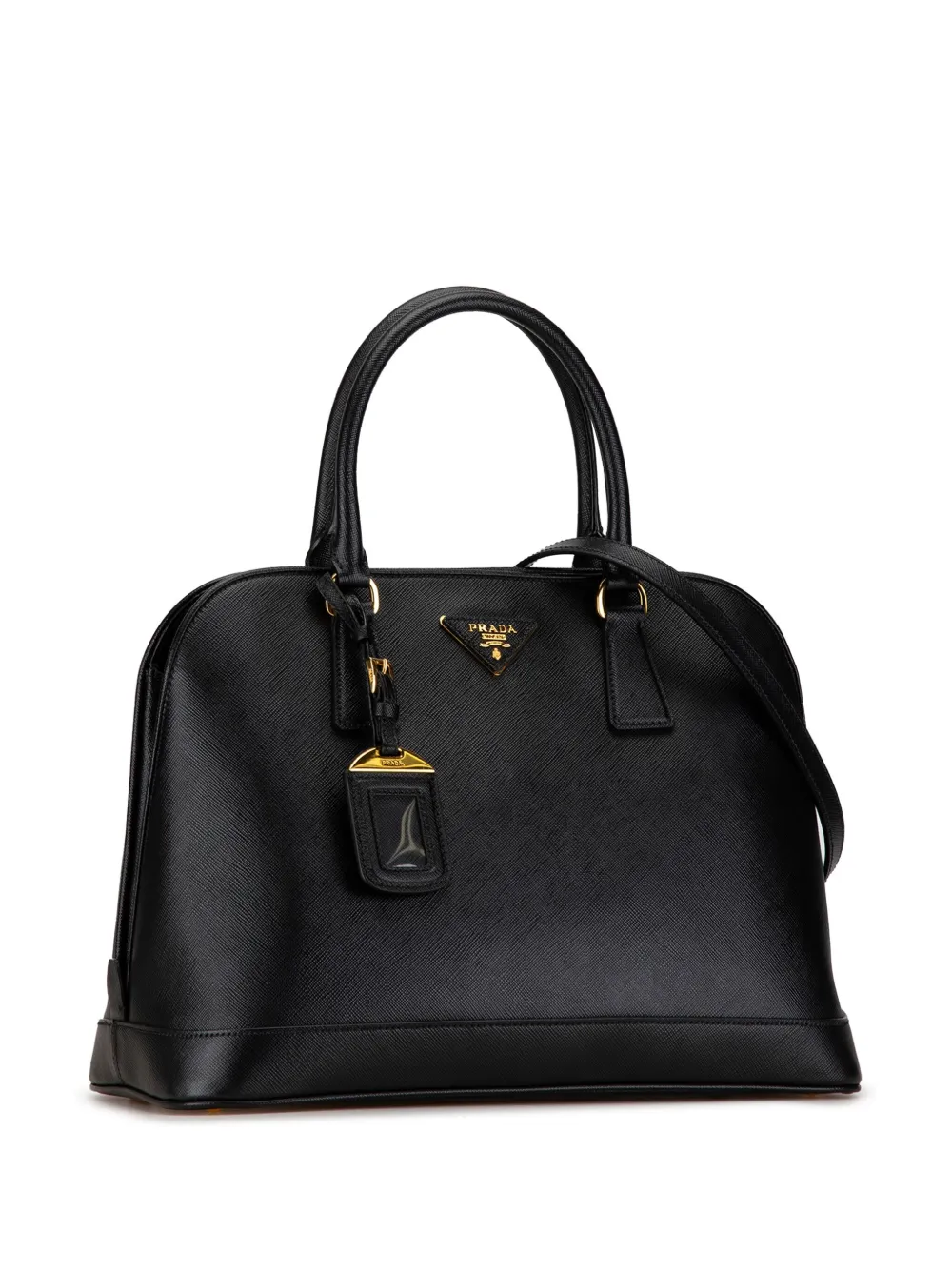 Prada Pre Owned 2013 2023 Saffiano Lux Dome Bag Satchel Black FARFETCH NZ