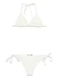 Balmain logo-glitter bikini set - White