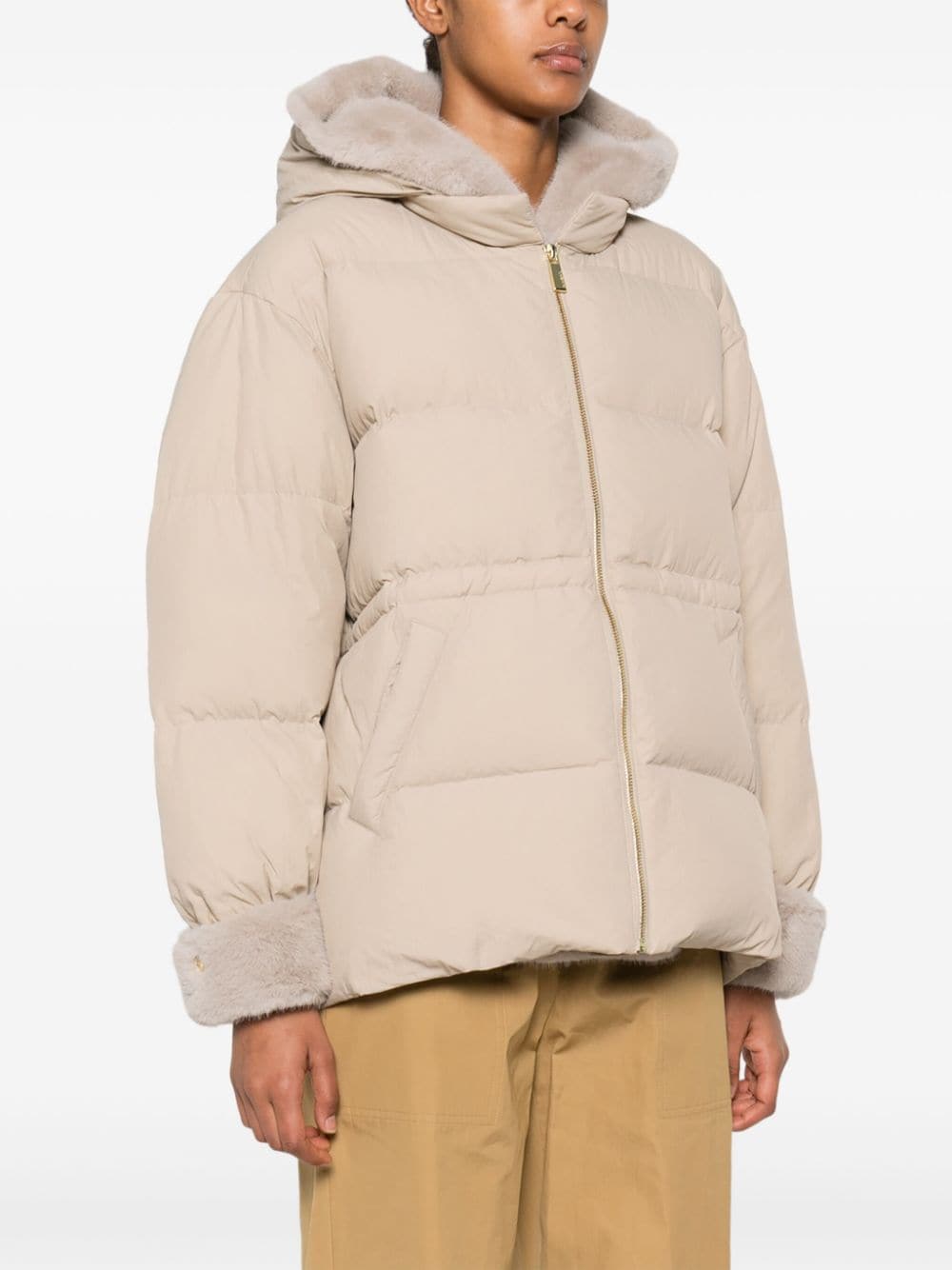 Shop Max & Moi Dova Puffer Jacket In Neutrals