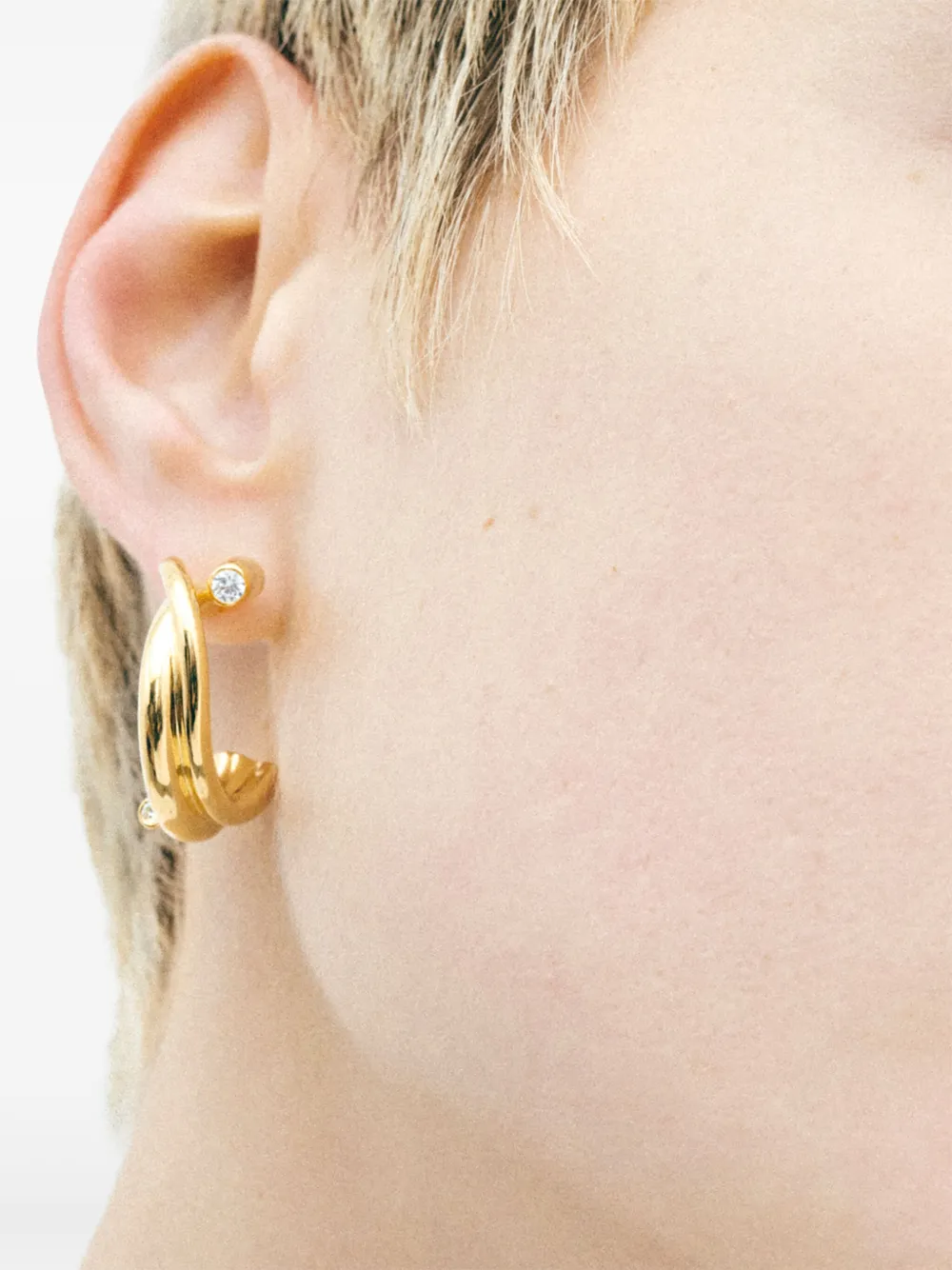 18kt Gold Plated Multi Strand Hoop Earrings