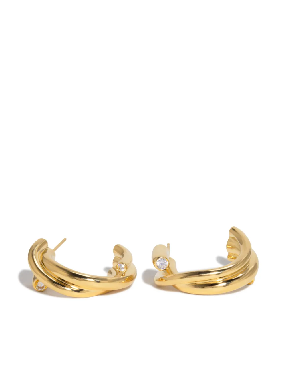 18kt Gold Plated Multi Strand Hoop Earrings