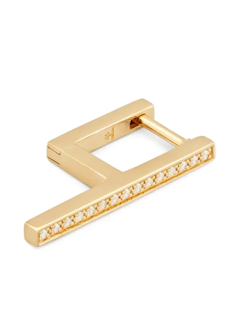 Tom Wood arete Sleek en oro amarillo de 9kt con diamantes