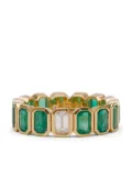 SHAY 18kt yellow gold emerald and diamond eternity ring