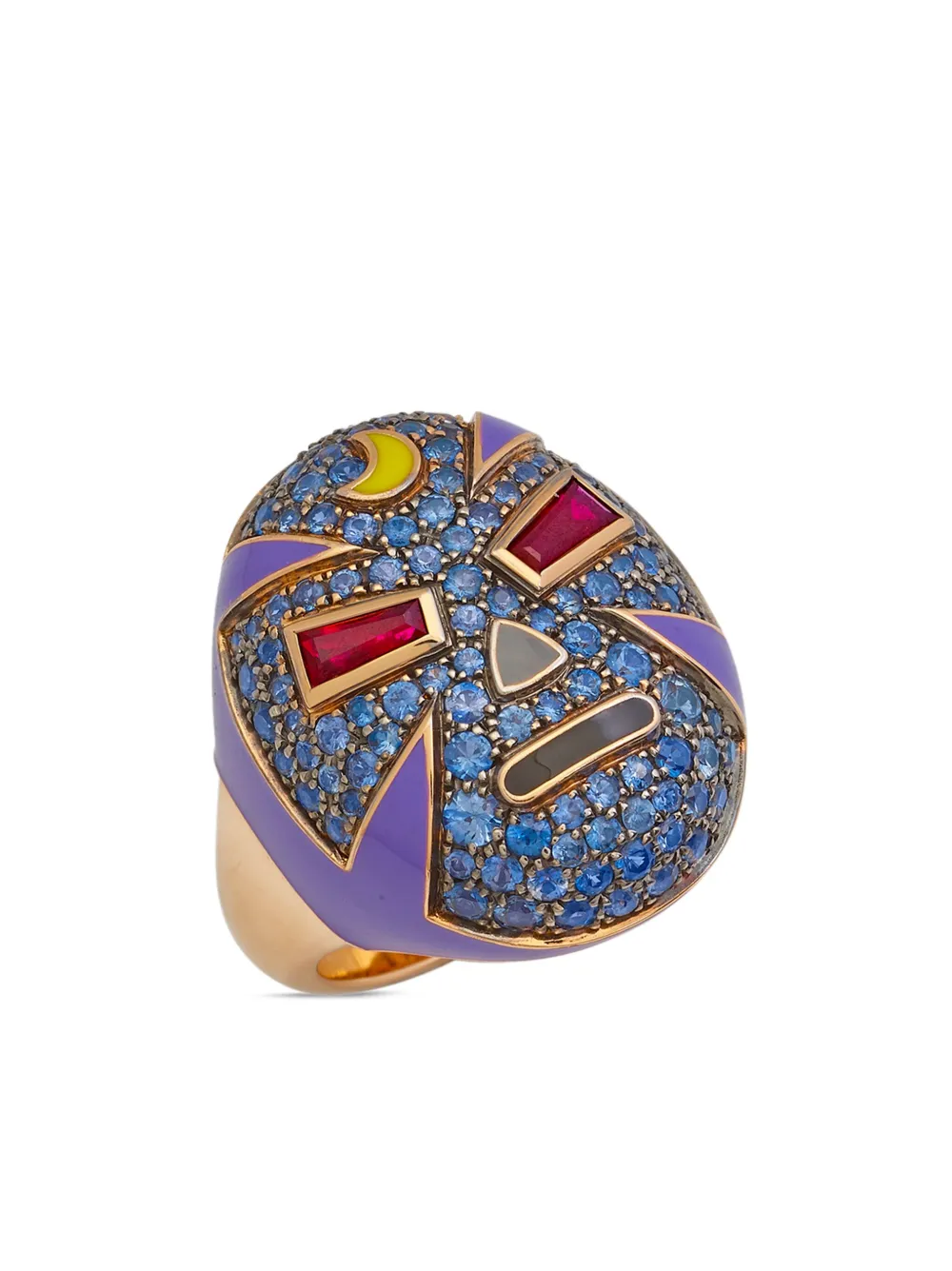  Francesca Villa 18kt Rose Gold The Mankind Multi-stone Ring - Pink 