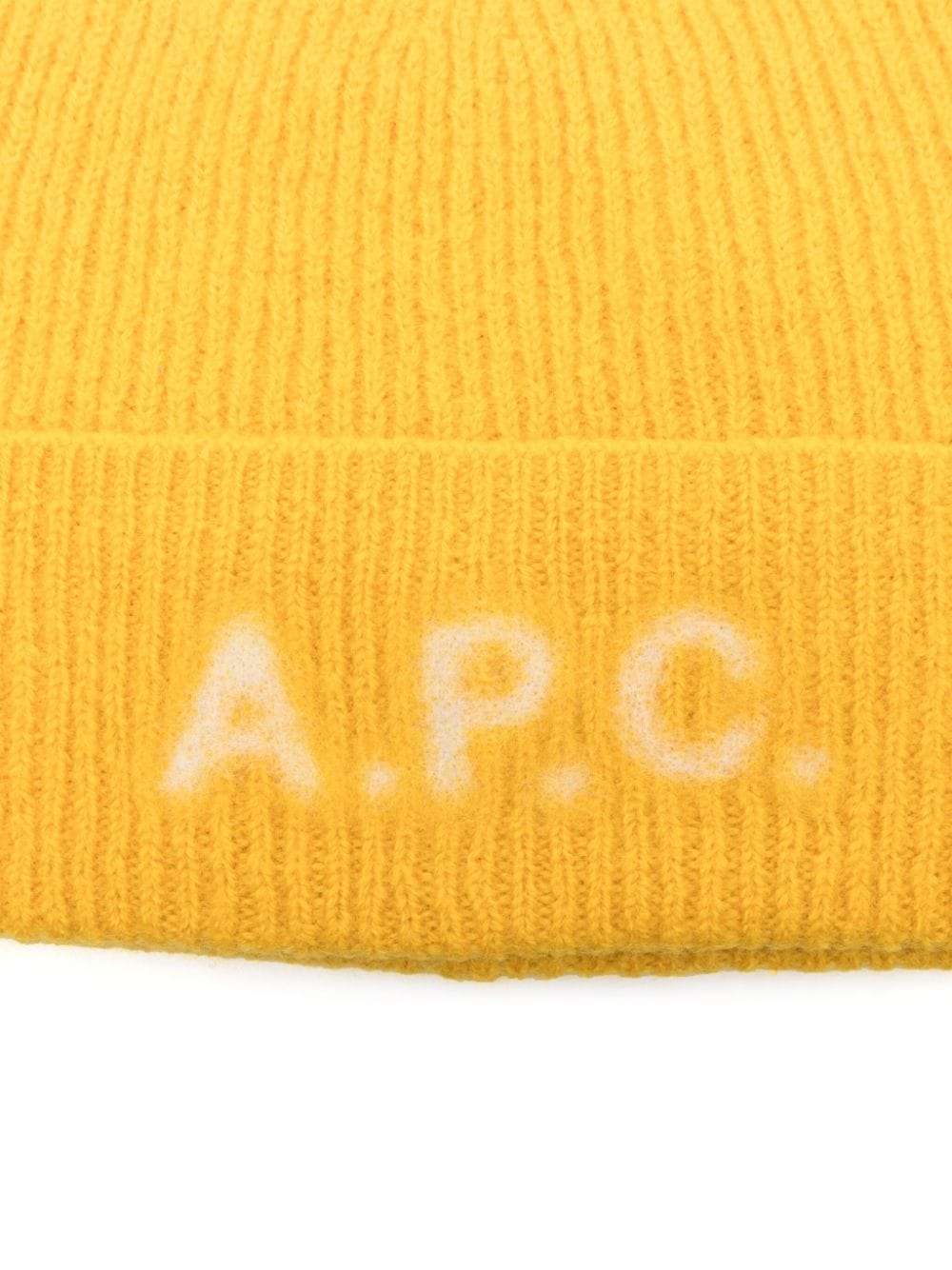 Shop Apc Logo-print Beanie In Yellow