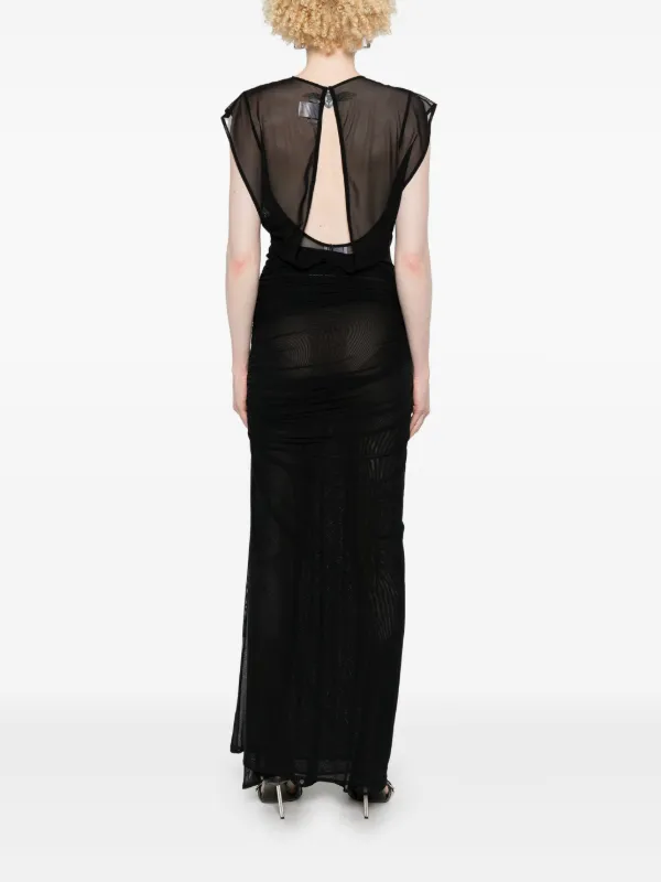 green emerald velvet dress Jean Paul Gaultier Flocked Dress Black