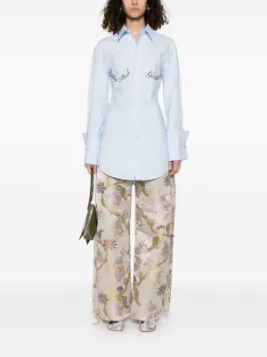 ジャンポールゴルチエオム 包みボタン グレー デザインシャツ Jean Paul Gaultier（ジャンポール・ゴルチエ）シャツ｜Farfetch