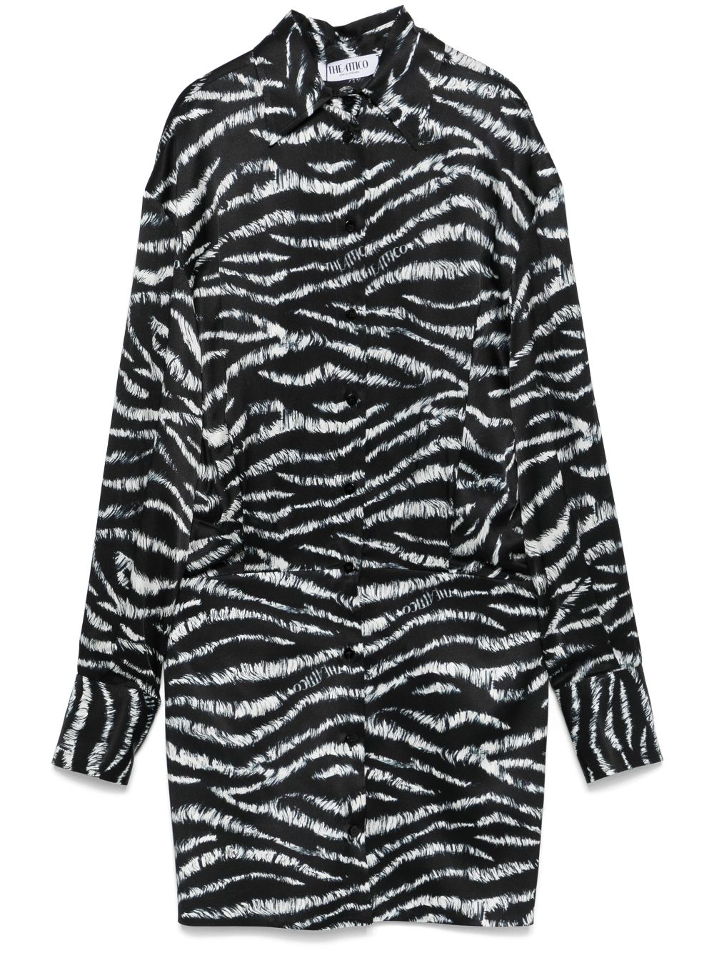 The Attico zebra-print mini dress - Black