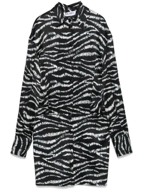 Robe courte à imprimé zébré - The Attico - Modalova
