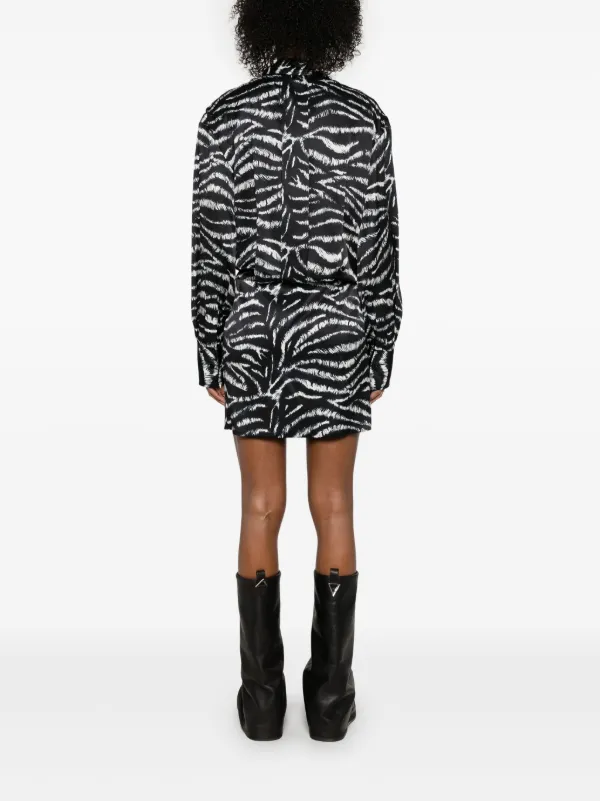 The Attico zebra-print Mini Dress | Black | FARFETCH JO