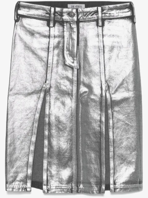 The Attico coated denim midi skirt 