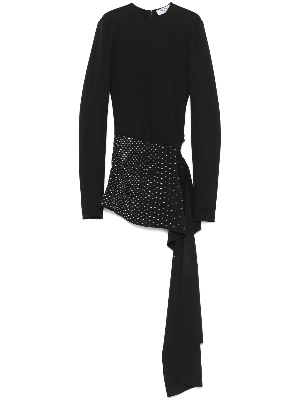 Shop Attico Asymmetric Mini Dress In Black