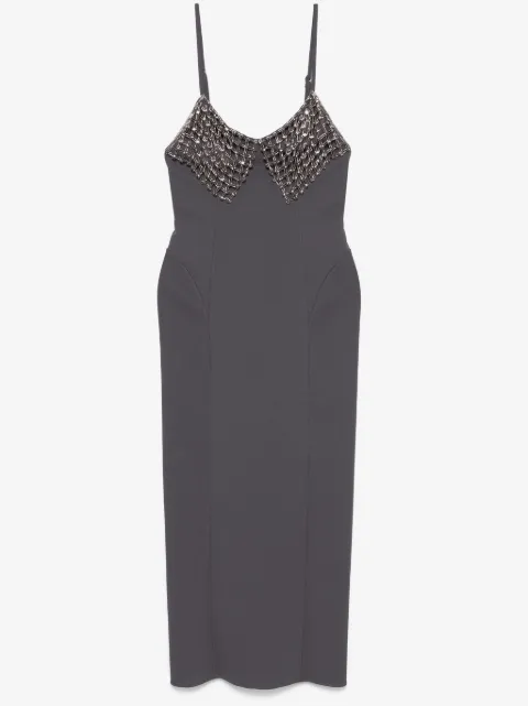 The Attico crystal-detail midi dress