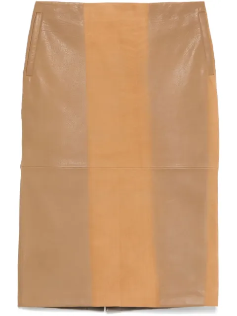 Christopher Esber scuffed-leather midi skirt