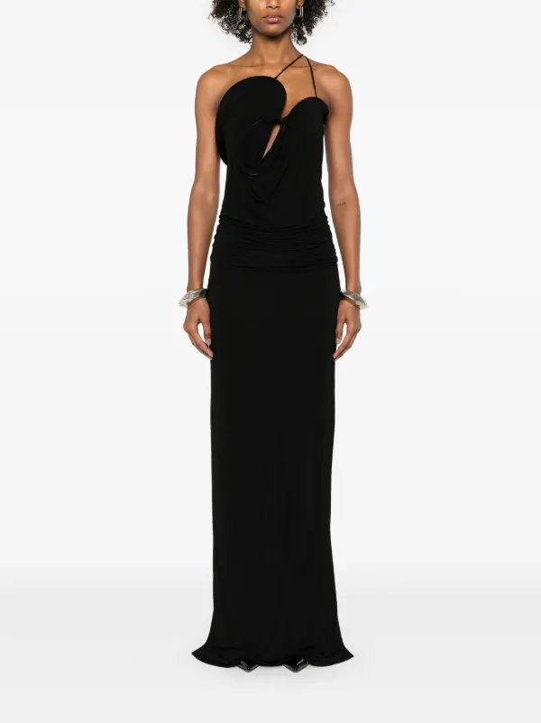 Christopher Esber wave-coil Draped Gown | Black | FARFETCH