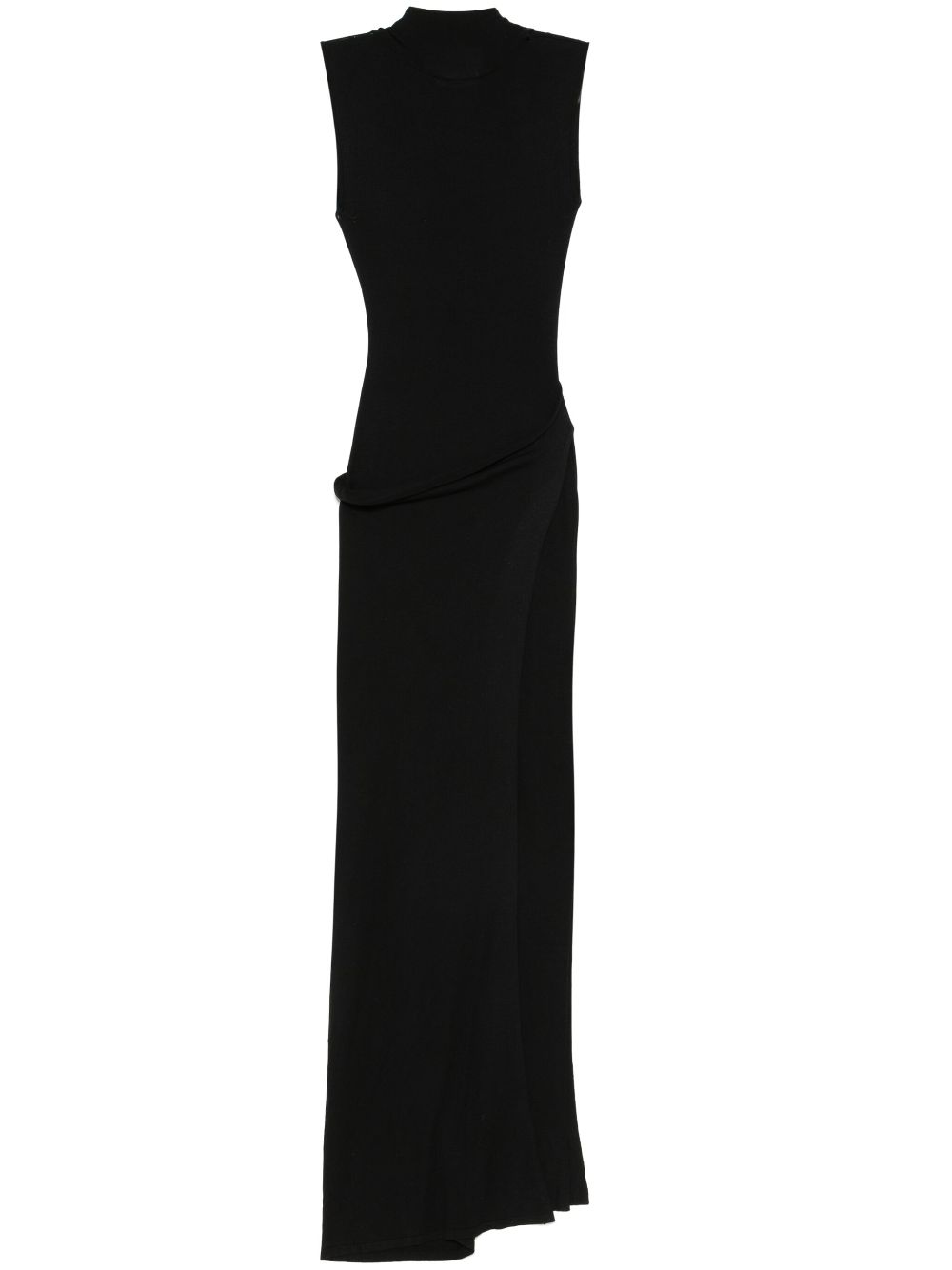 Aya Muse attached-scarf midi dress - Black