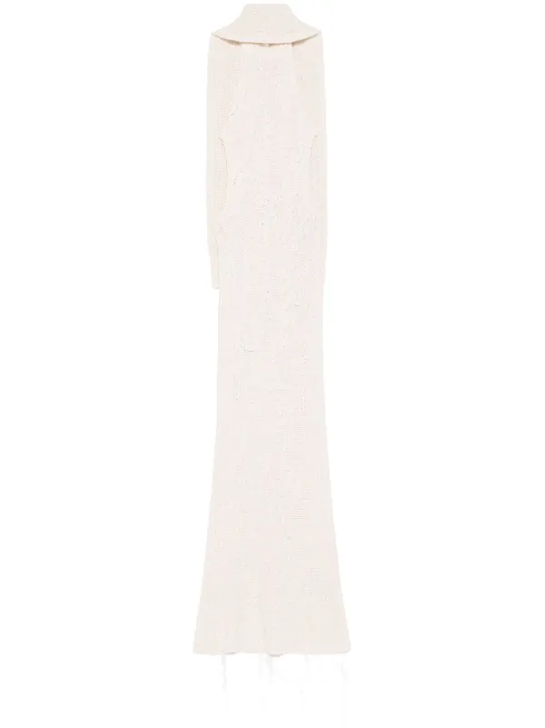 【Aya Muse】 Berinニットコットンブレンド maxiドレス Berin knitted cotton-blend maxi dress in white - Aya Muse