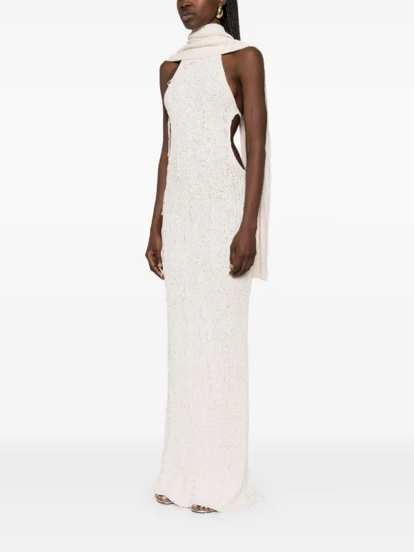 Aya Muse ribbed-knit Maxi Dress | Neutrals | FARFETCH JO