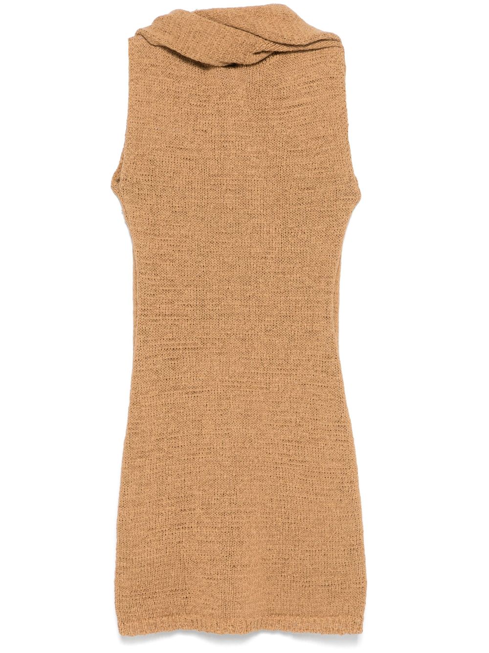 Aya Muse hooded knitted mini dress - Brown