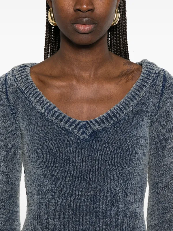 aya muse blue mini dress AYA MUSE Merano Knit Mini Dress in Blue – Clutch main image 1