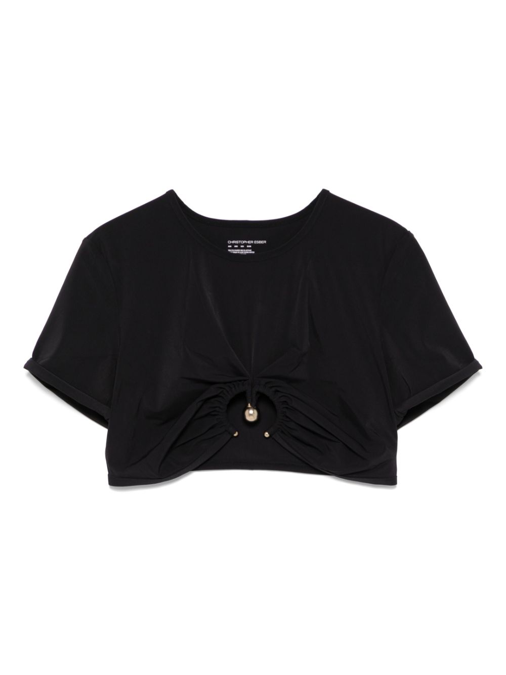 ruched orbit-detail crop top