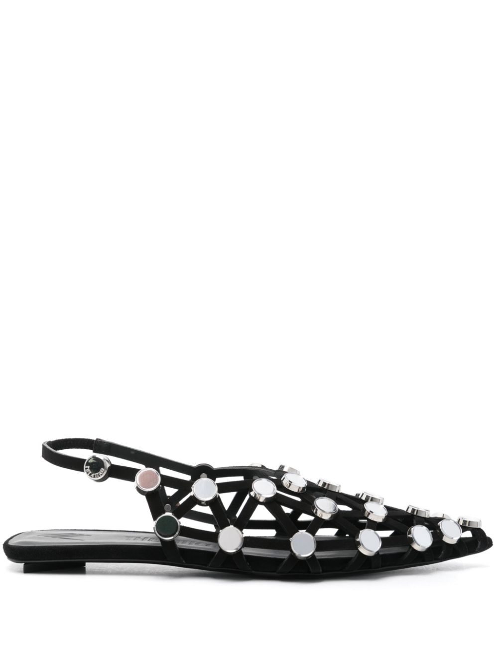 The Attico Grid slingback sandals Zwart