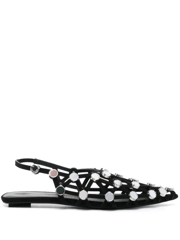 サンダル・ミュール THE ATTICO LEATHER GRID SLINGBACK THE ATTICO Grid studded metallic leather slingback pumps