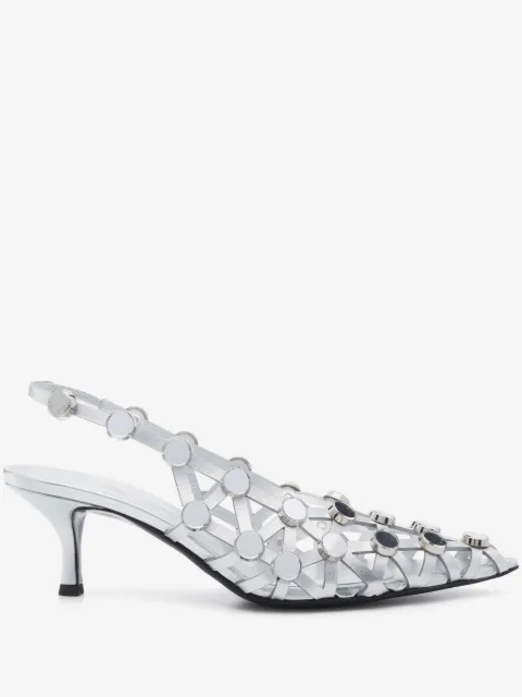 The Attico Grid slingback pumps