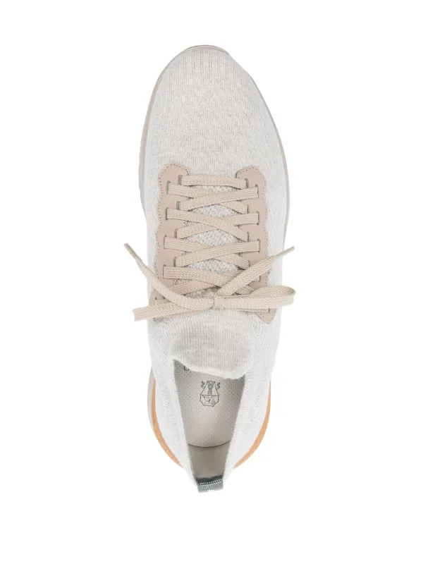 Brunello Cucinelli Knitted Sneakers | Grey | FARFETCH