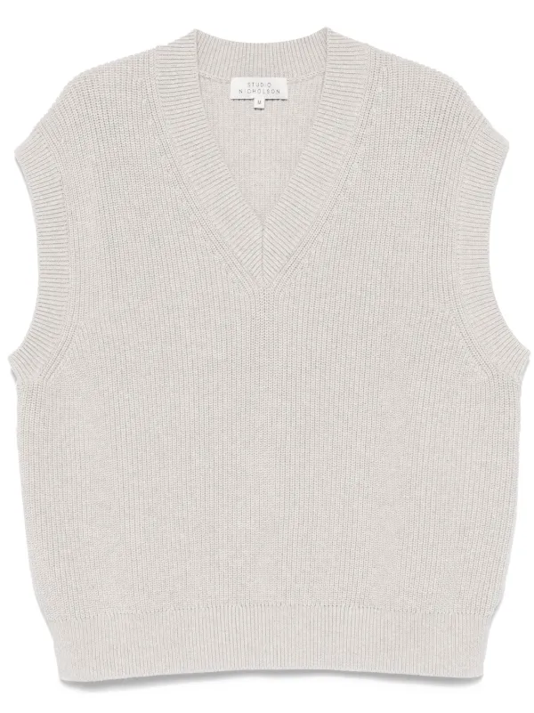 Studio Nicholson ribbed-knit Vest | Grey | FARFETCH