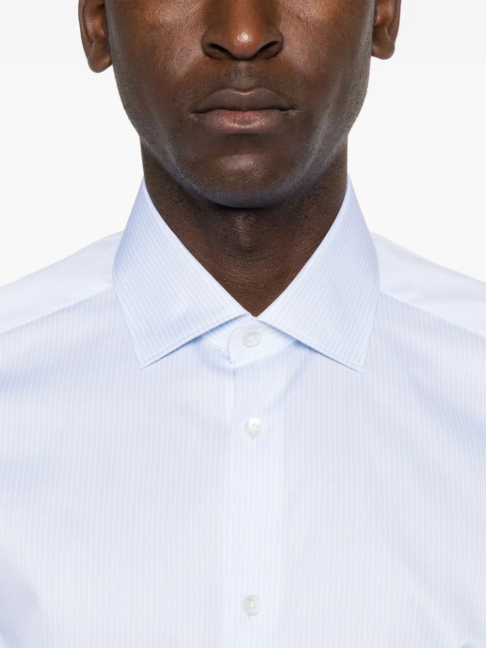 Zegna Gestreept overhemd Blauw